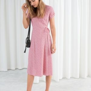 & other stories floral printed wrap dress